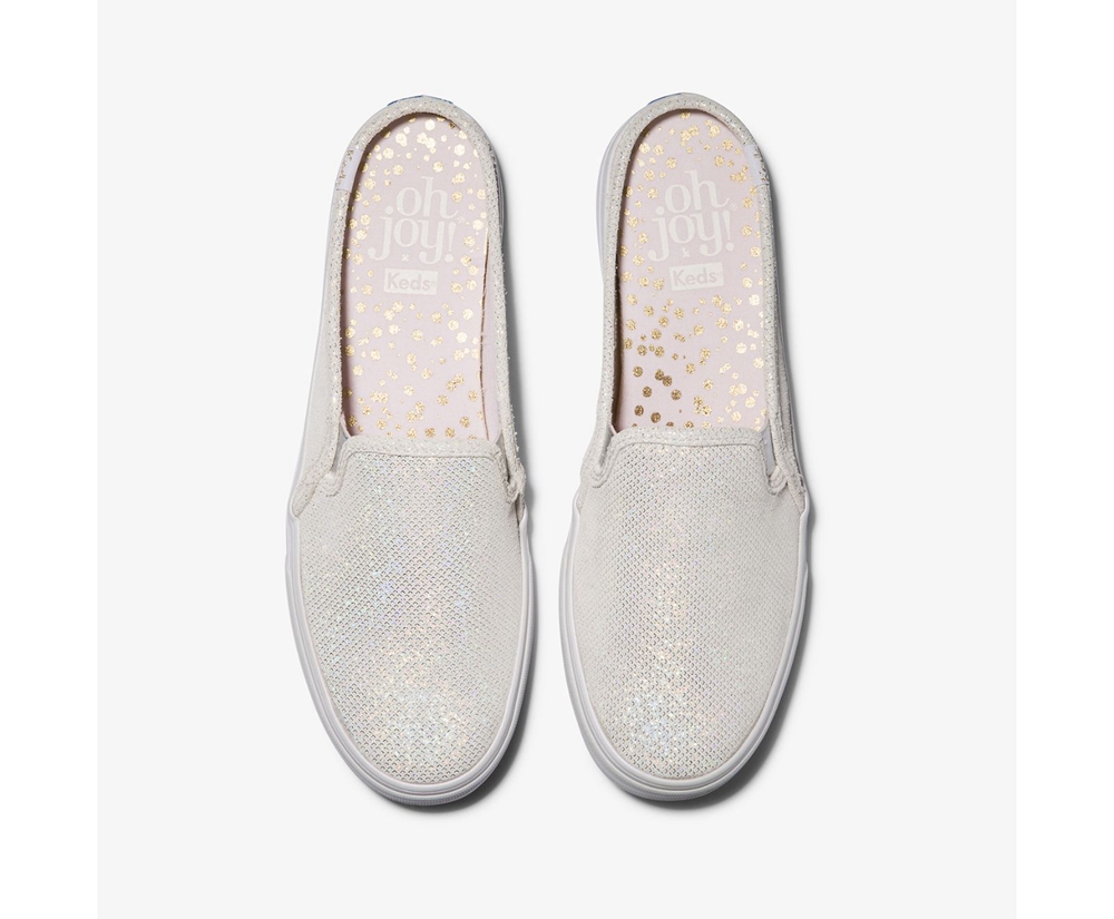 Keds Mules White - Oh Joy! Double Decker Leather - Womens CNYFKT-921